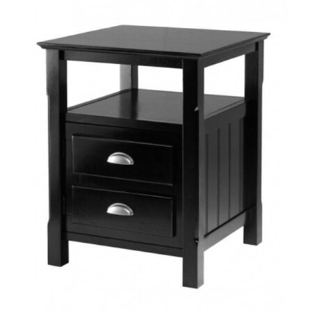 Doba-Bnt Wood Timber Nightstand - Black SA601832